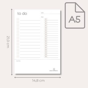 Lista delle cose da fare - con calendario (100 fogli, A5)